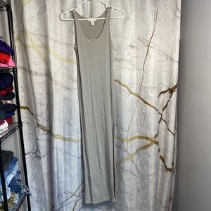 Slit stripped dress